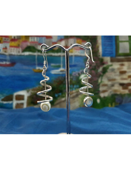 LE 0310 Boucles d'oreilles Shiva Oeil Argent