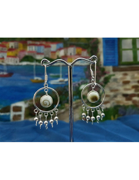 LE 0311 Boucles d'oreilles Shiva Oeil Argent