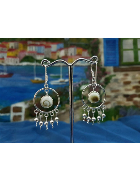 LE 0311 Earrings Shiva Eye Shell Silver