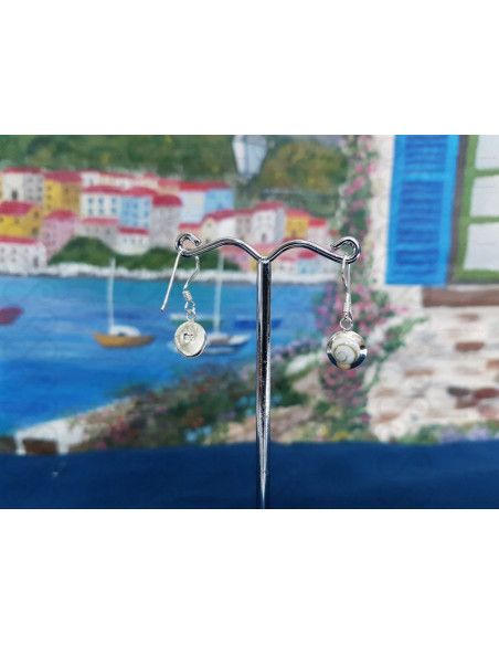 LE 0314 Pendientes Shiva Ojo Plata