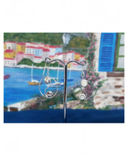 LE 0319 Earrings Shiva Eye Shell Silver