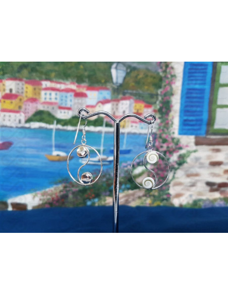 LE 0319 Brincos Olho Shiva Prata