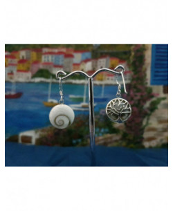 LE 0344 Boucles d'oreilles Shiva Oeil Argent