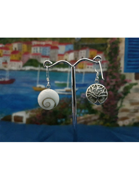 LE 0344 Boucles d'oreilles Shiva Oeil Argent