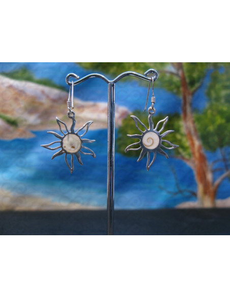 LE 0350 Earrings Shiva Eye Shell Silver