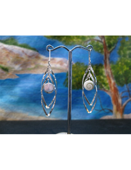 LE 0351 Earrings Shiva Eye Shell Silver