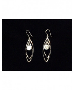 LE 0351 Earrings Shiva Eye Shell Silver 2
