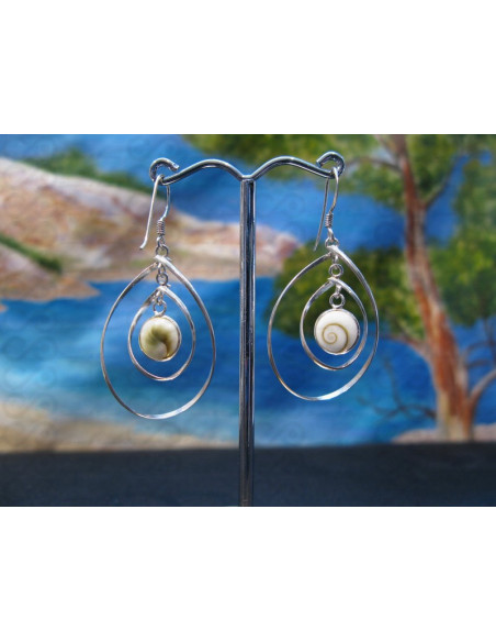 LE 0352 Earrings Shiva Eye Shell Silver