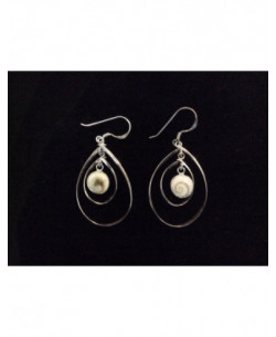 LE 0352 Earrings Shiva Eye Shell Silver 2