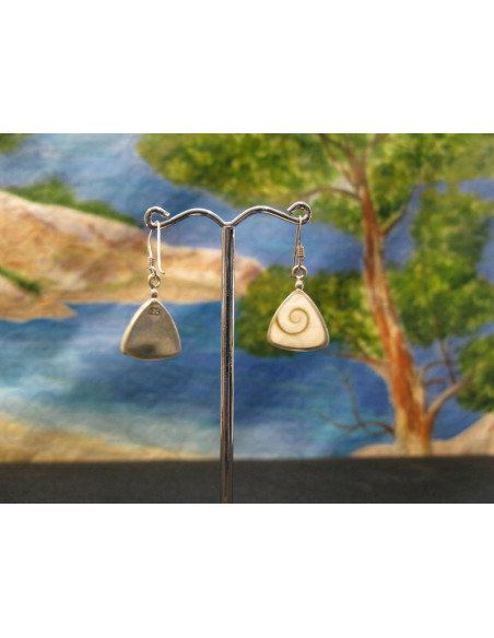 LE 0355 Earrings Shiva Eye Shell Silver