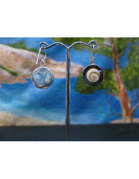 LE 0359 Earrings Shiva Eye Shell Silver