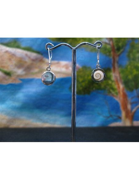 LE 0363 Earrings Shiva Eye Shell Silver