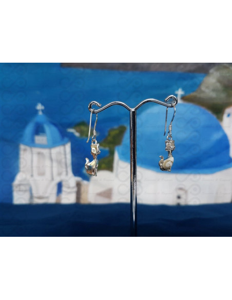 LE 0368 Boucles d'oreilles Shiva Oeil Argent