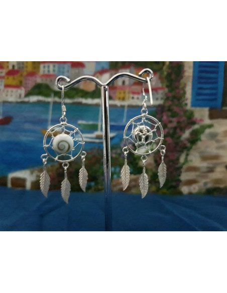 LE 0375 Earrings Shiva Eye Shell Silver