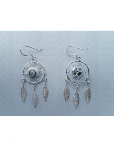 LE 0375 Pendientes Shiva Ojo Plata