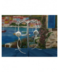 LE 0377 Pendientes Shiva Ojo Plata