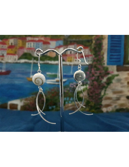 LE 0377 Boucles d'oreilles Shiva Oeil Argent