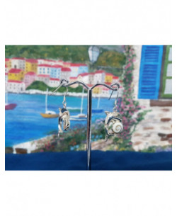 LE 0378 Boucles d'oreilles Shiva Oeil Argent
