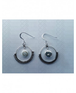 LE 0381 Boucles d'oreilles Shiva Oeil Argent 2