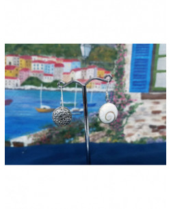LE 0391 Boucles d'oreilles Shiva Oeil Argent