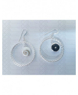 LE 0395 Boucles d'oreilles Shiva Oeil Argent 2