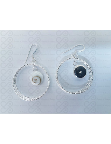 LE 0395 Boucles d'oreilles Shiva Oeil Argent