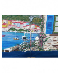 LE 0397 Boucles d'oreilles Shiva Oeil Argent