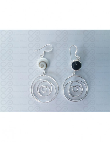 LE 0397 Boucles d'oreilles Shiva Oeil Argent