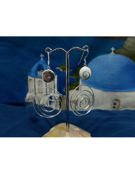 LE 0398 Earrings Shiva Eye Shell Silver