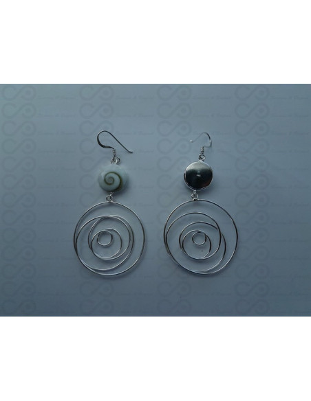 LE 0398 Boucles d'oreilles Shiva Oeil Argent