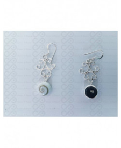 LE 0399 Earrings Shiva Eye Shell Silver 2