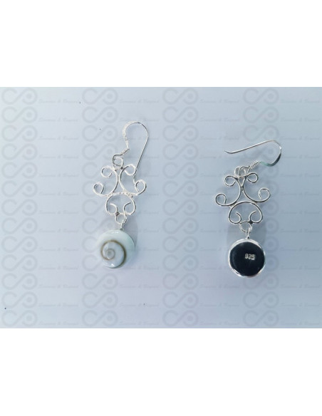 LE 0399 Boucles d'oreilles Shiva Oeil Argent