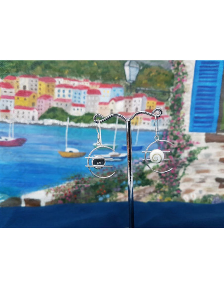 LE 0403 Boucles d'oreilles Shiva Oeil Argent