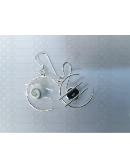 LE 0403 Boucles d'oreilles Shiva Oeil Argent