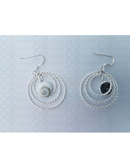 LE 0404 Pendientes Shiva Ojo Plata