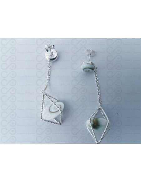 LE 0411 Pendientes Shiva Ojo Plata