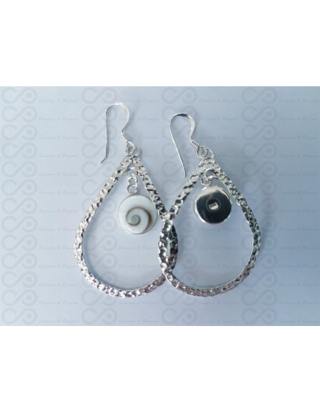 LE 0413 Boucles d'oreilles Shiva Oeil Argent