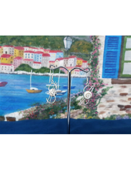 LE 0415 Boucles d'oreilles Shiva Oeil Argent