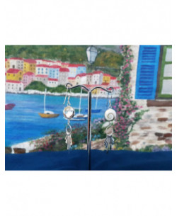 LE 0417 Boucles d'oreilles Shiva Oeil Argent