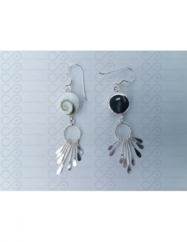 LE 0417 Pendientes Shiva Ojo Plata