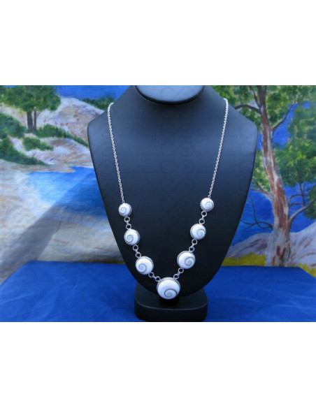 NS 0060 Colar Olho Shiva Prata