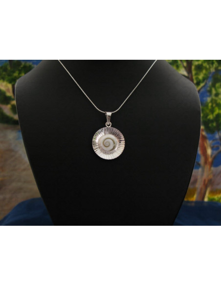 SP 0032 Pendant Shiva Eye Shell Silver