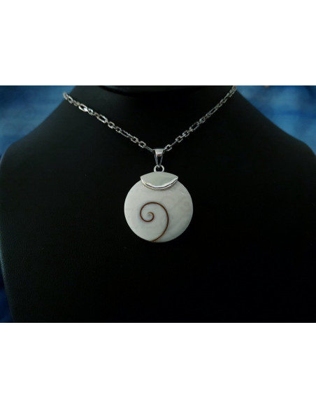 SP 0040 Pendant Shiva Eye Shell Silver