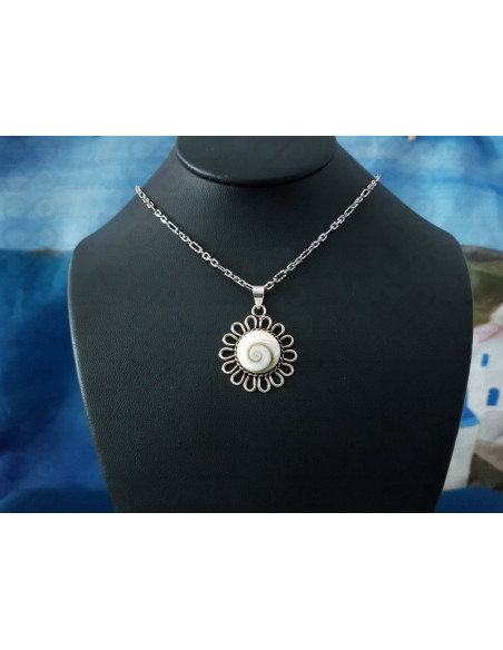 SP 0094 Pendant Shiva Eye Shell Silver