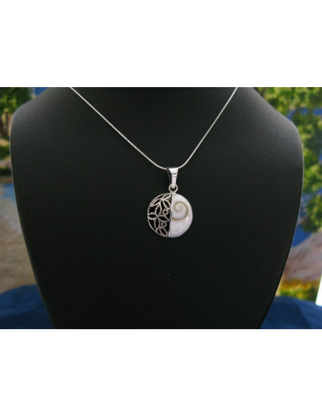 SP 0208 Pendant Shiva Eye Shell Silver