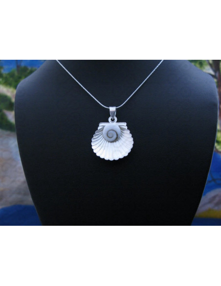 SP 0344 Pendant Shiva Eye Shell Silver