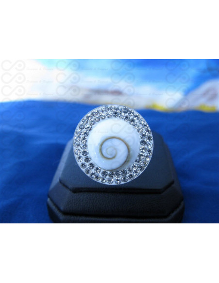 SR 0012 Ring Shiva Eye Shell Silver
