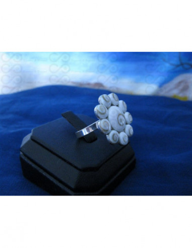SR 0066 Ring Shiva Eye Shell Silver