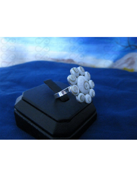 SR 0066 Ring Shiva Eye Shell Silver