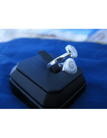 SR 0098 Ring Shiva Eye Shell Silver